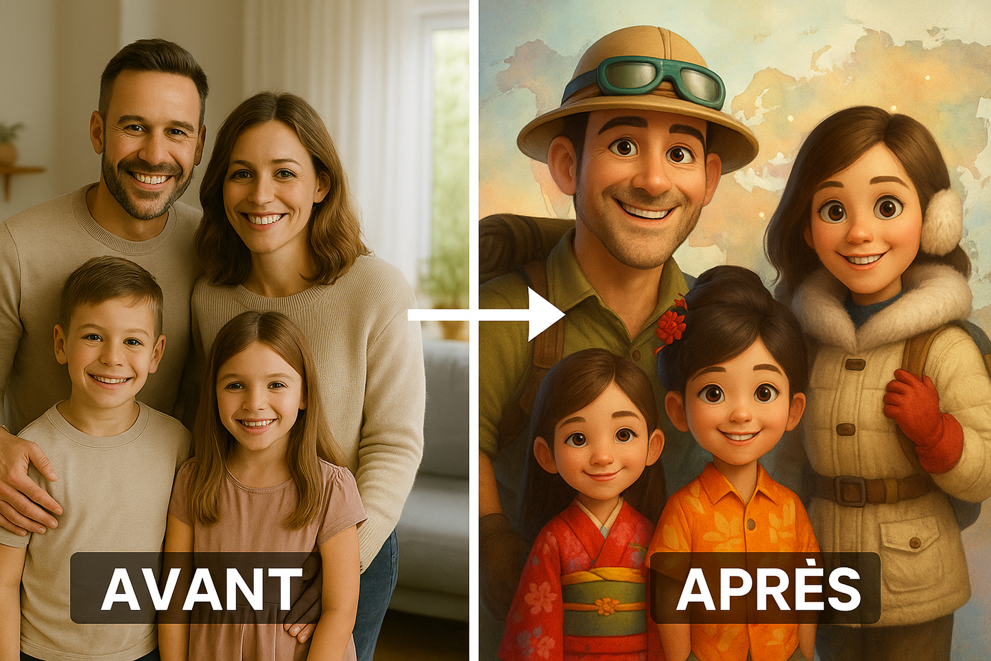 Portrait de famille de super-héros personnalisé